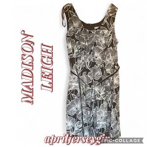 Madison Leigh Belted Floral Black and White Dress size 18W